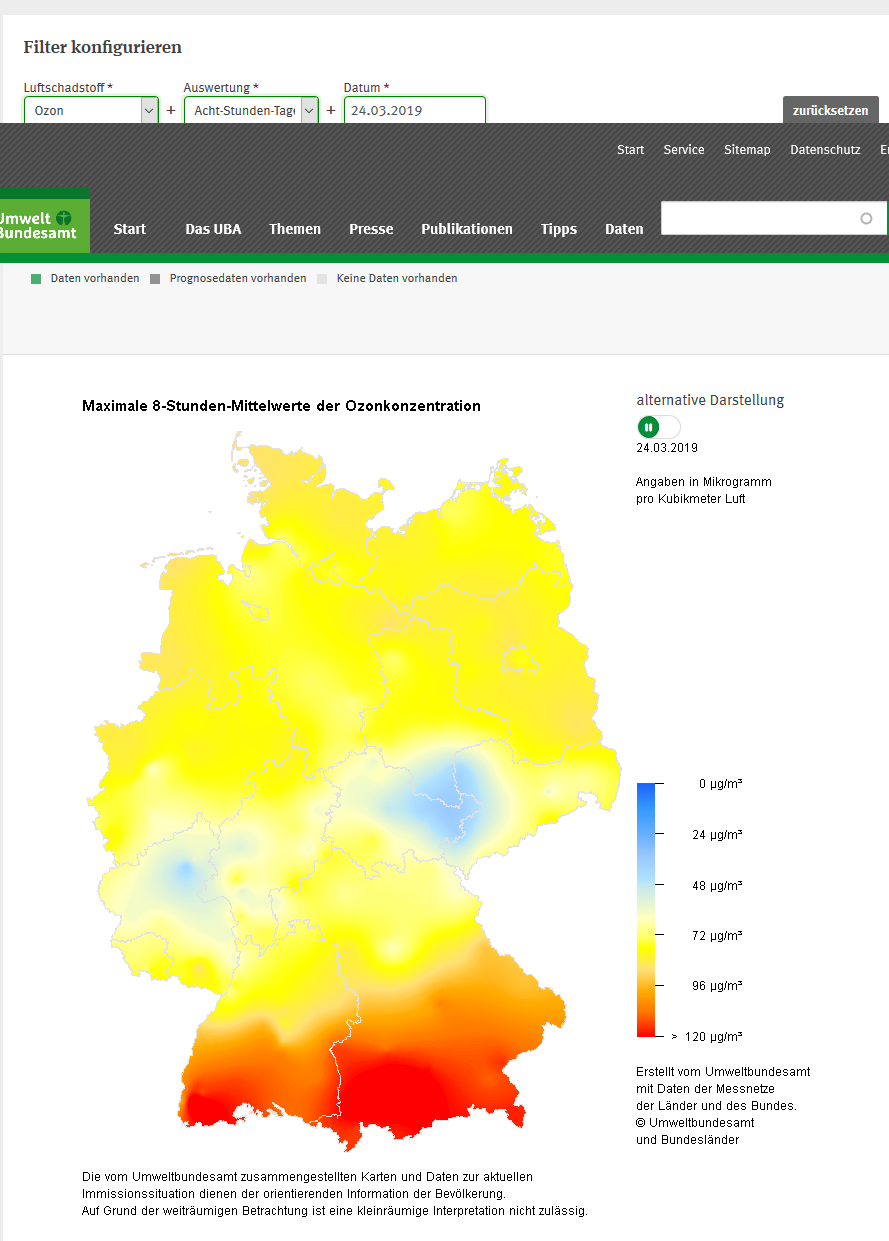 Aktuelle Luftdaten Umweltbundesamt 2019 03 25 22.24.23