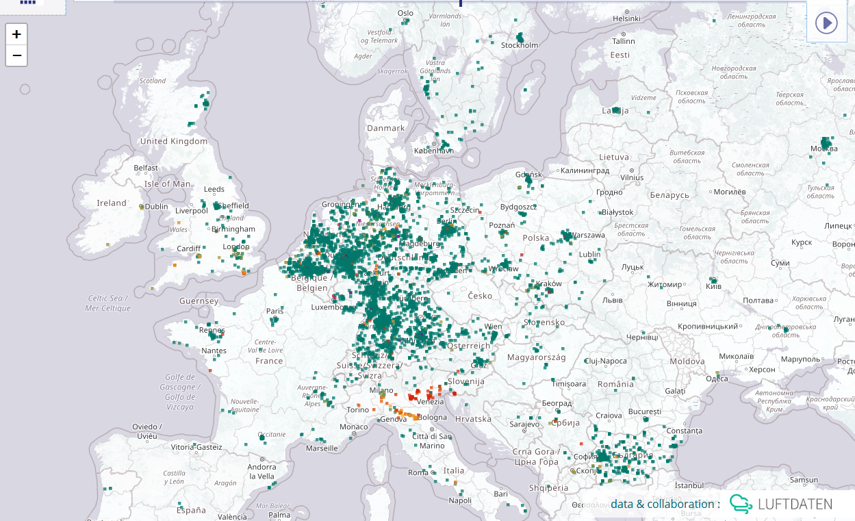 Feinstaub Situation Europa 02 02 2020